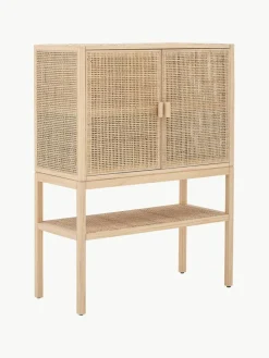 Dressoir Sanna van grenenhout en rotan