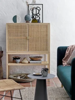 Dressoir Sanna van grenenhout en rotan