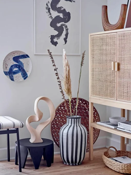Dressoir Sanna van grenenhout en rotan