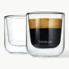 Dubbelwandige glazen espressokopjes Nero, 2 stuks