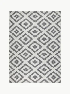 Dubbelzijdig in- & outdoor vloerkleed Malta in grijs/crème kleur