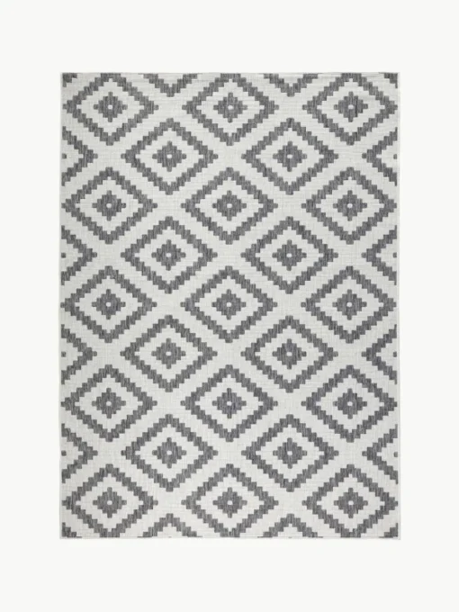 Dubbelzijdig in- & outdoor vloerkleed Malta in grijs/crème kleur