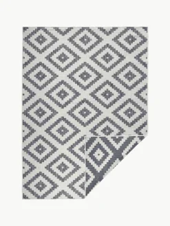 Dubbelzijdig in- & outdoor vloerkleed Malta in grijs/crème kleur