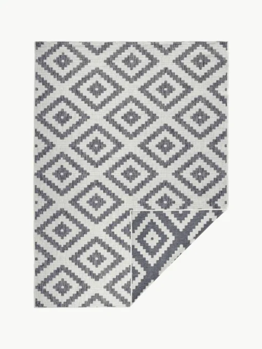 Dubbelzijdig in- & outdoor vloerkleed Malta in grijs/crème kleur