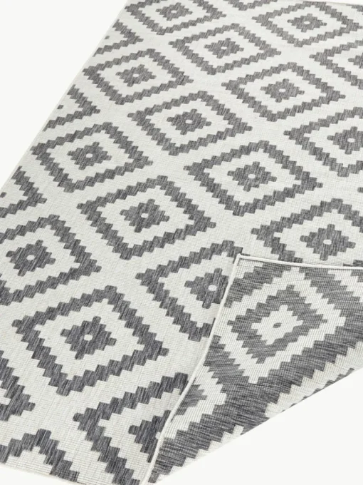 Dubbelzijdig in- & outdoor vloerkleed Malta in grijs/crème kleur