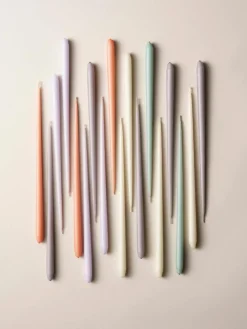 Dunne dinerkaarsen Stoff Nagel, 6 stuks