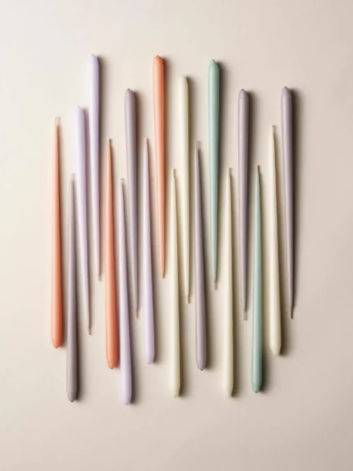 Dunne dinerkaarsen Stoff Nagel, 6 stuks