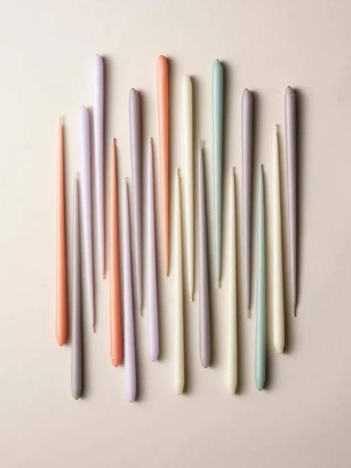Dunne dinerkaarsen Stoff Nagel, 6 stuks