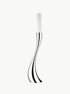 Edelstalen kandelaar Cobra in organische vorm, H 60 cm