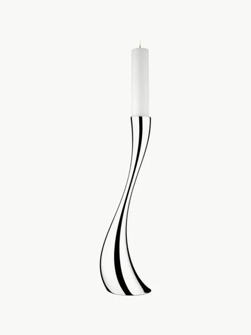 Edelstalen kandelaar Cobra in organische vorm, H 60 cm