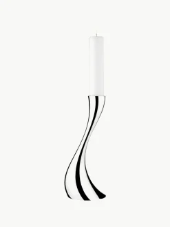 Edelstalen kandelaar Cobra in organische vorm, H 40 cm
