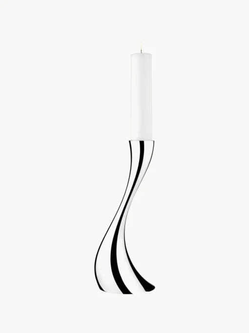 Edelstalen kandelaar Cobra in organische vorm, H 40 cm