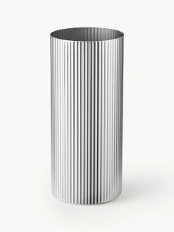 Edelstalen vaas Bernadotte met groefstructuur, H 19 cm