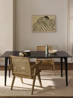 Eettafel Archie van mangohout in zwart, in verschillende formaten