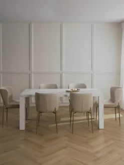Eettafel Carl in marmerlook, 180 x 90 cm
