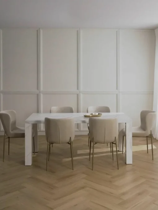 Eettafel Carl in marmerlook, 180 x 90 cm