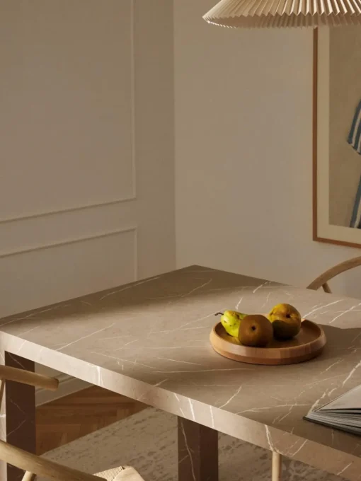 Eettafel Carl in marmerlook, 180 x 90 cm
