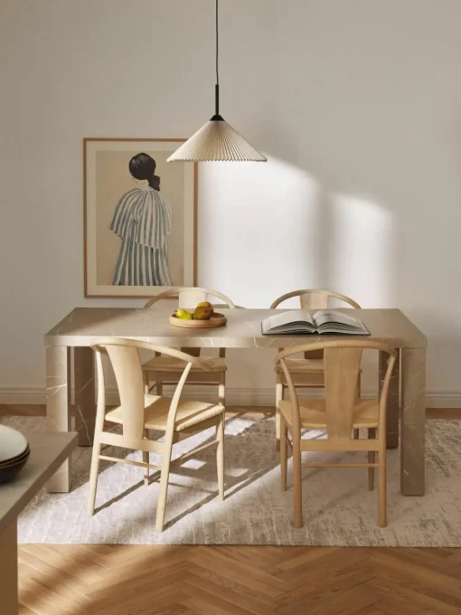 Eettafel Carl in marmerlook, 180 x 90 cm