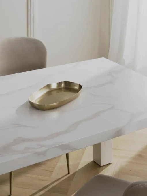 Eettafel Carl in marmerlook, 180 x 90 cm