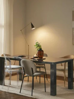 Eettafel Carl met marmerlook, 180 x 90 cm