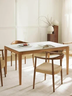 Eettafel Jackson met tafelblad in marmerlook, verschillende formaten