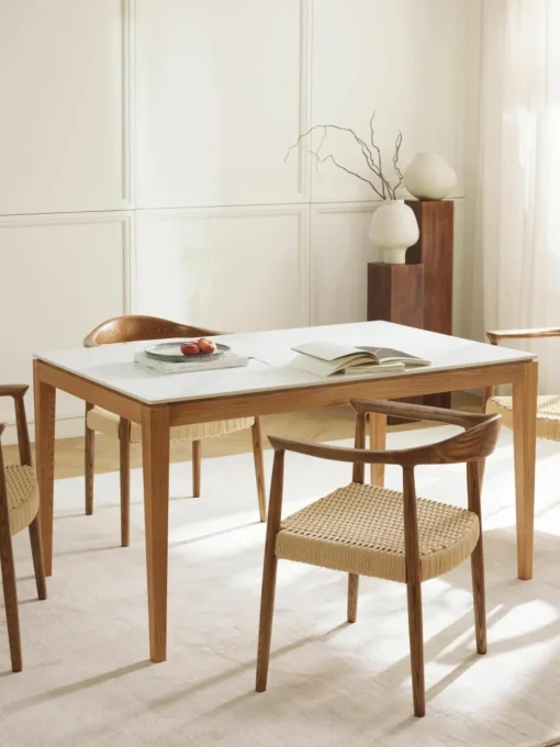 Eettafel Jackson met tafelblad in marmerlook, verschillende formaten