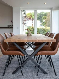 Eettafel Montpellier met tafelblad van eikenhout, 200 x 95 cm