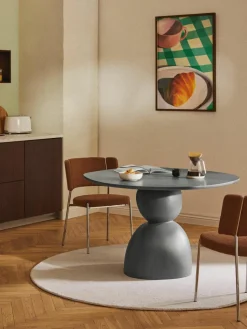 Eettafel Sahra in organisch vorm, Ø 116 cm