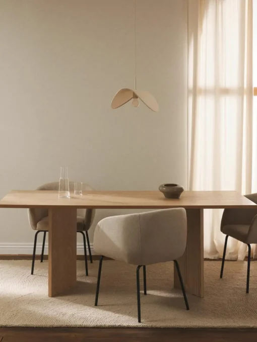 Eettafel Toni in lichtbruin, 200 x 90 cm