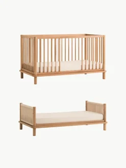 Eikenhouten babybedje Latitude met uitbouw tot ledikant, 70 x 140 cm