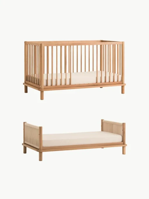 Eikenhouten babybedje Latitude met uitbouw tot ledikant, 70 x 140 cm