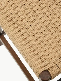 Eikenhouten barkruk Yalia met gevlochten zitvlak