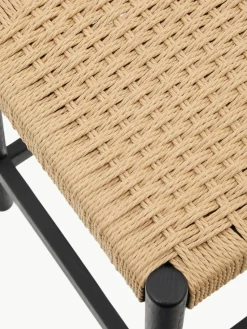 Eikenhouten barkruk Yalia met gevlochten zitvlak