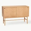 Eikenhouten dressoir Herringbone met visgraatpatroon