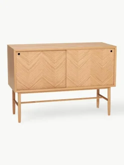 Eikenhouten dressoir Herringbone met visgraatpatroon