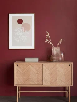 Eikenhouten dressoir Herringbone met visgraatpatroon