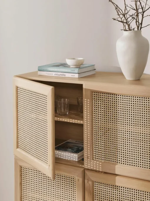 Eikenhouten dressoir Jolie met Weens vlechtwerk
