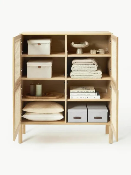 Eikenhouten dressoir Jolie met Weens vlechtwerk