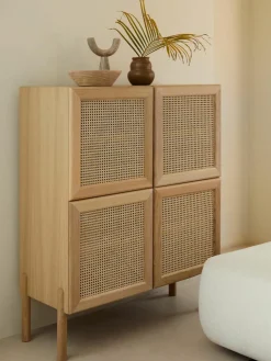 Eikenhouten dressoir Jolie met Weens vlechtwerk