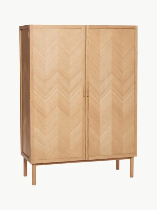 Eikenhouten kledingkast Herringbone met visgraatpatroon