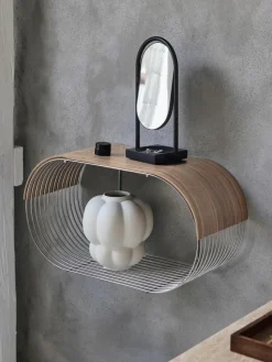 Eikenhouten tafelblad Curva voor wandrek