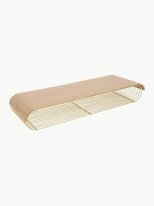 Eikenhouten tafelblad Curva voor wandrek