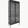 Eikenhouten vitrine Adelaide met gegroefd glas