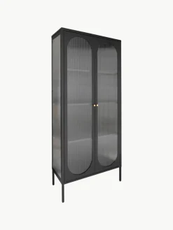 Eikenhouten vitrine Adelaide met gegroefd glas