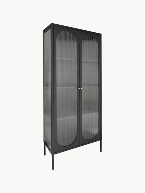 Eikenhouten vitrine Adelaide met gegroefd glas