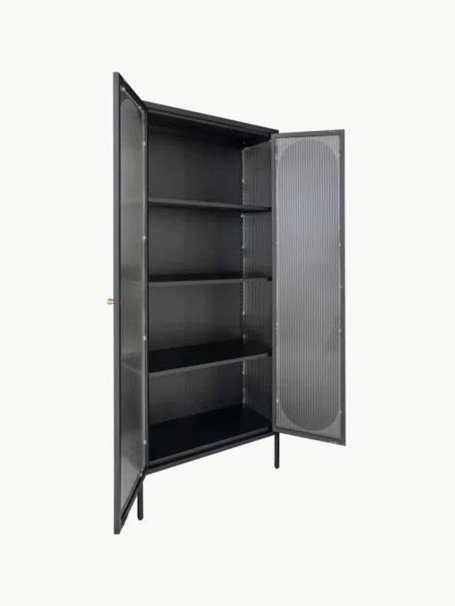 Eikenhouten vitrine Adelaide met gegroefd glas