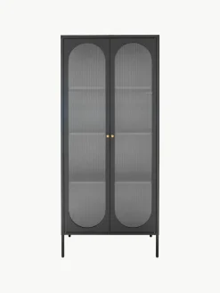 Eikenhouten vitrine Adelaide met gegroefd glas