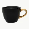 Espresso kopjes Good Morning met goudkleurige handvat, 2 stuks