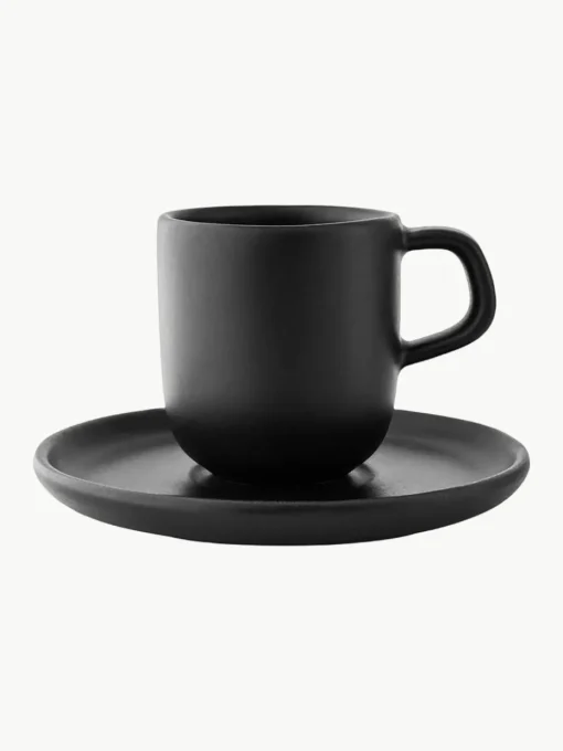 Espresso kopjes Nordic Kitchen met schoteltjes, 4 stuks