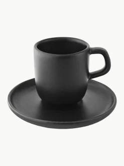 Espresso kopjes Nordic Kitchen met schoteltjes, 4 stuks